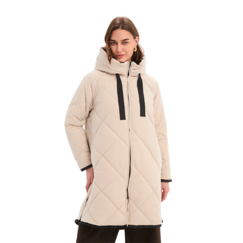 Zip Hem Coat – Cream