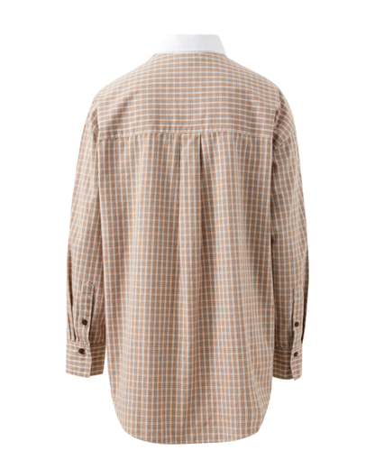 Peta Oversized Shirt – Toffee Check