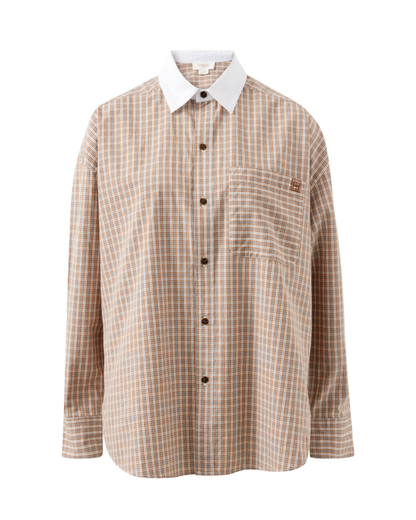 Peta Oversized Shirt – Toffee Check