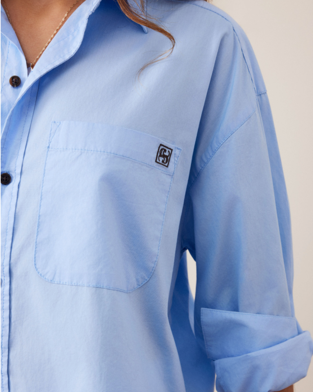 Peta Oversized Shirt – Sky Blue