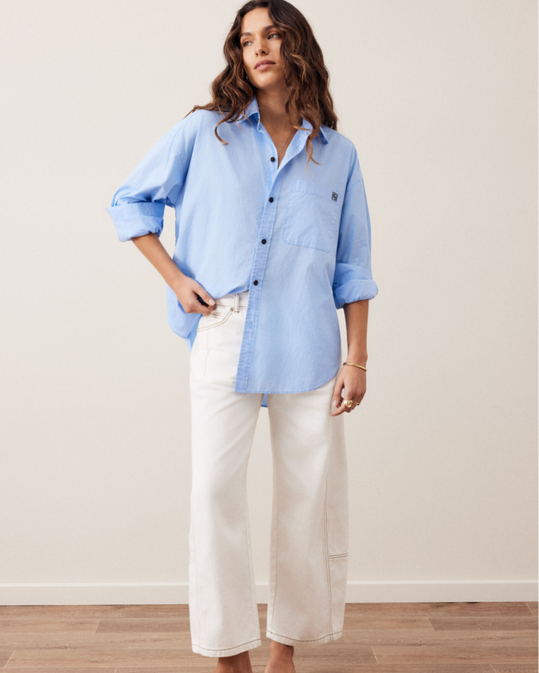 Peta Oversized Shirt – Sky Blue