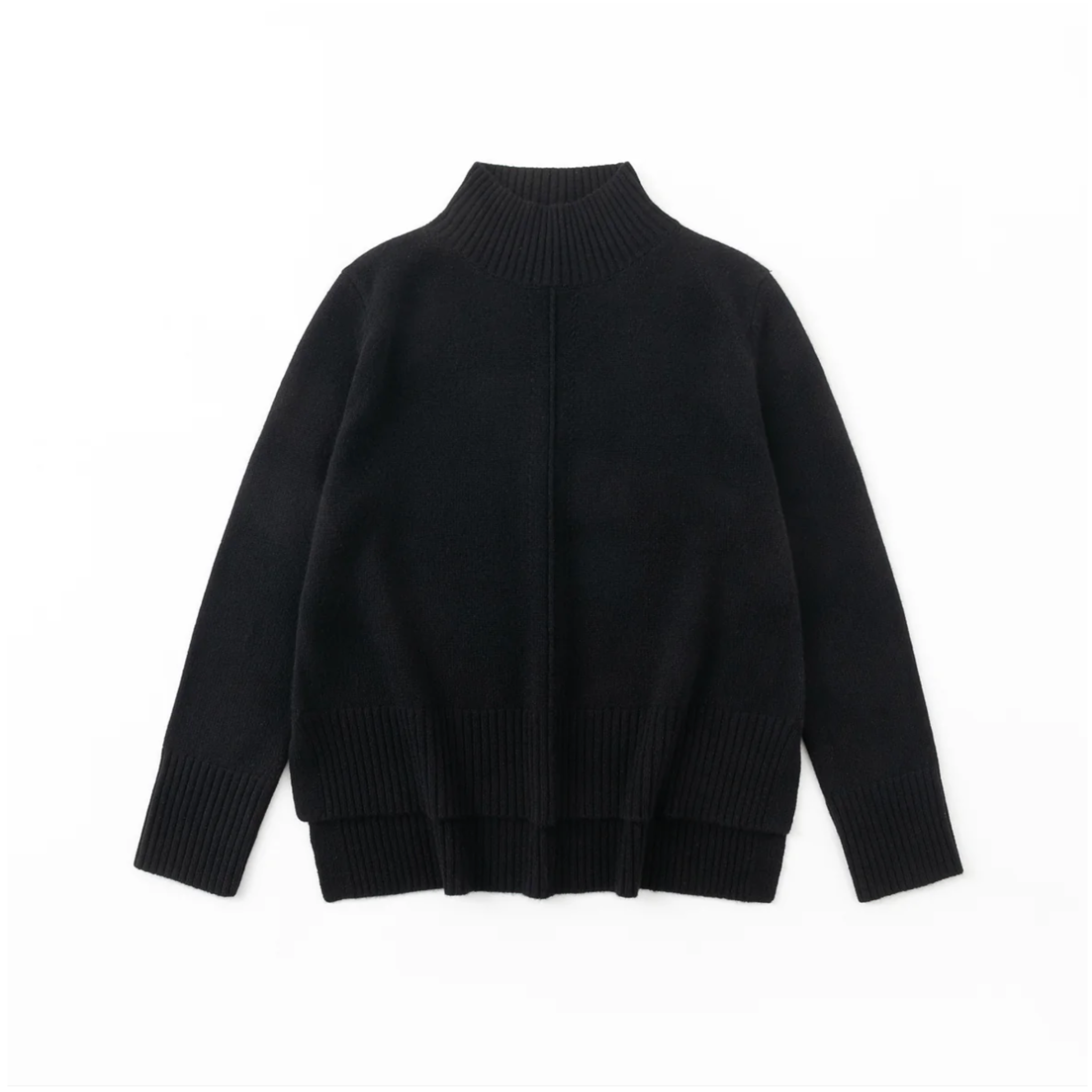 Aleger N.93 Cashmere Funnel Neck - Black – Curators Collective Jugiong