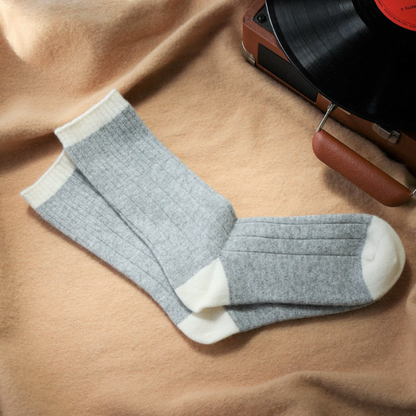Merino Wool Socks – Grey And White