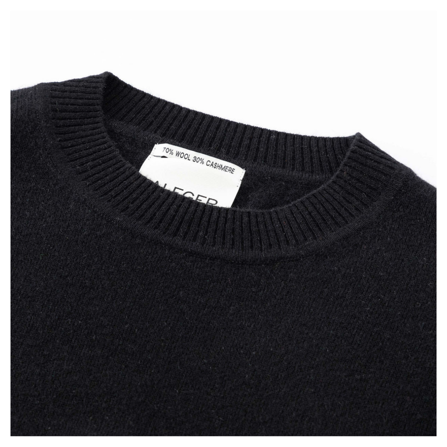 Aleger N.20 Cashmere Crew - Black