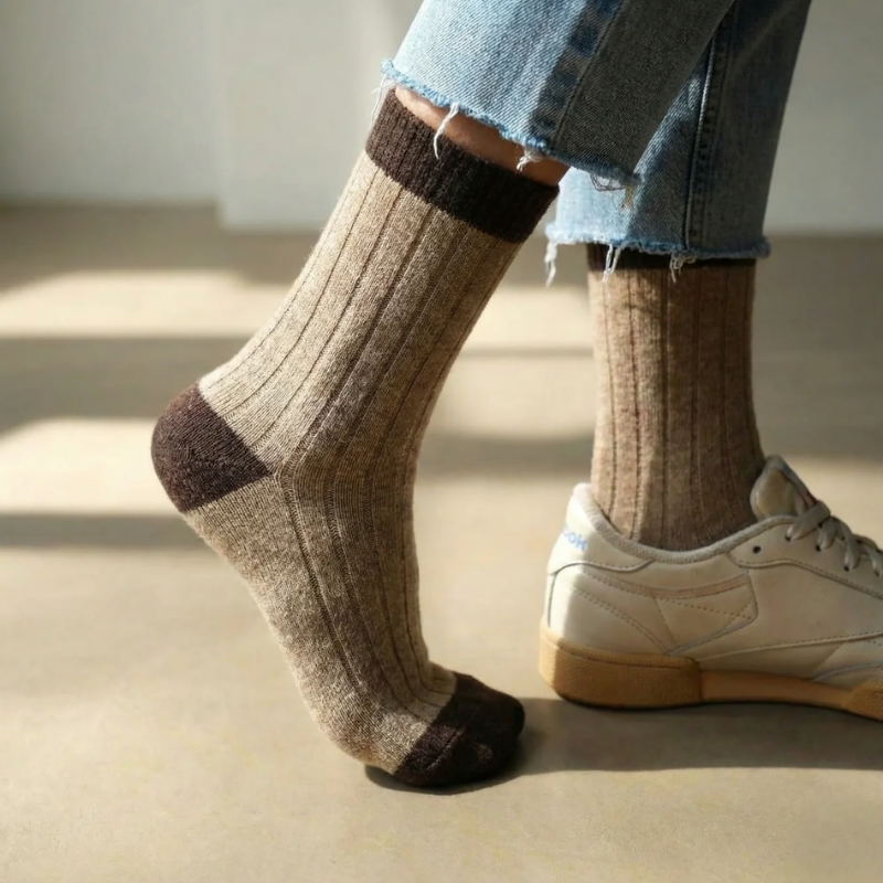 Merino Wool Socks – Caramel And Brown