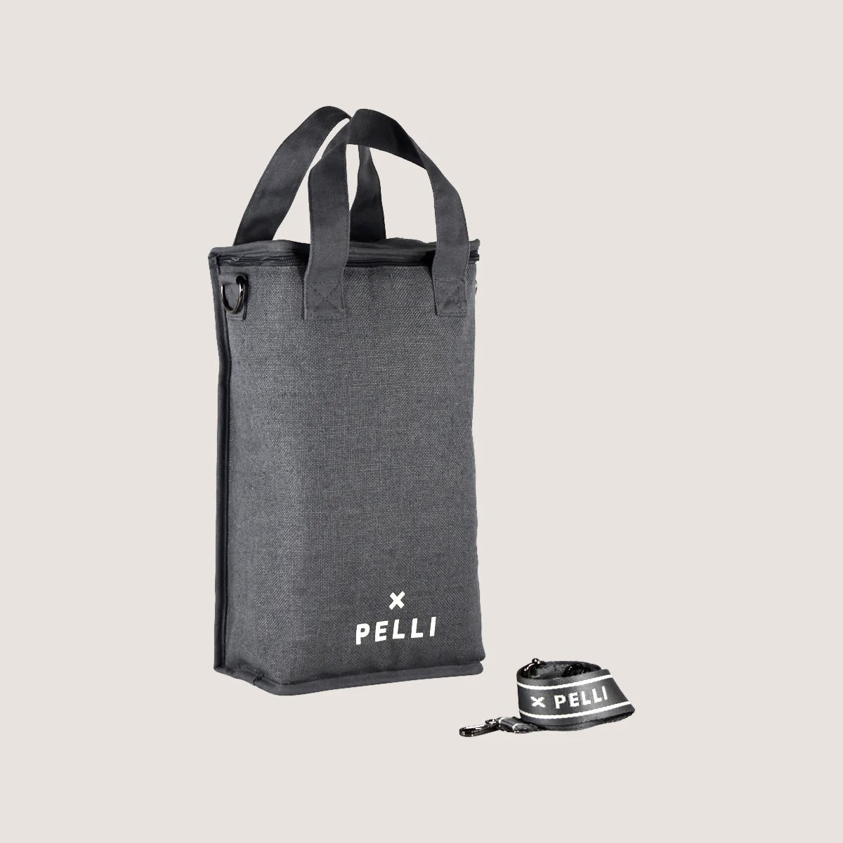 On the Grapevine Jute Wine Cooler Bag - Charcoal Grey