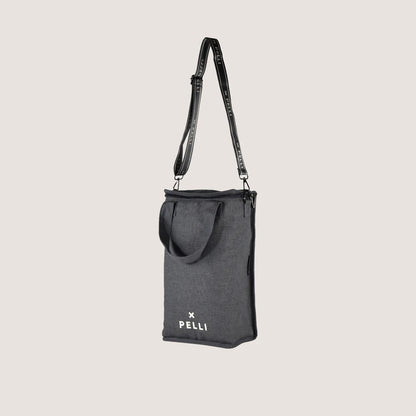 On the Grapevine Jute Wine Cooler Bag - Charcoal Grey