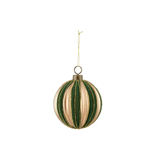 Stipped Bauble Green/Gold