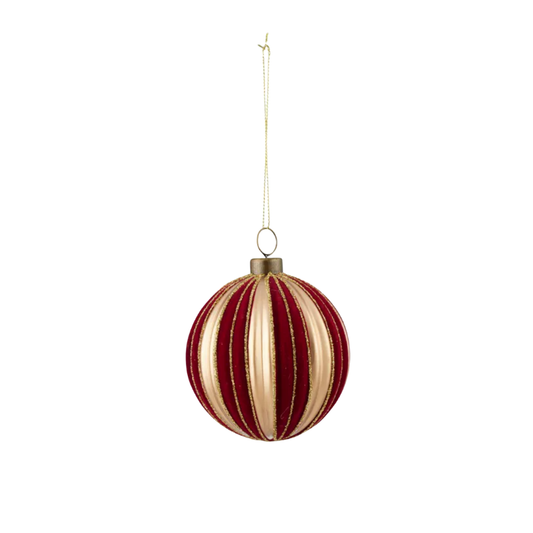 Stipped Bauble Red/Gold