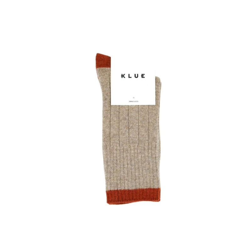Merino Wool Socks – Beige And Orange