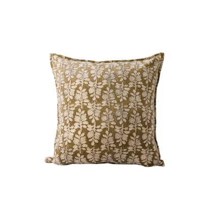 Vine Hand Block Velvet Cushion