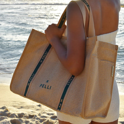 Tamarama Deluxe Tote in Natural Jute Weave