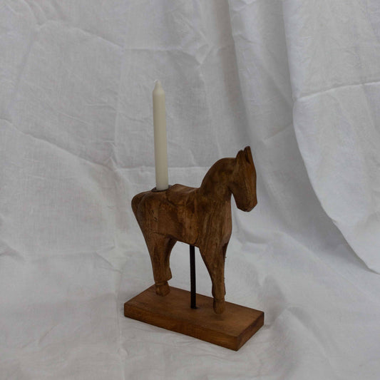 Wooden Horse Candle Stand