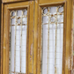 Large Grand Timber Entrance Doors With Wrought Iron Inserts