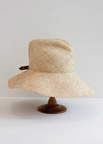 Raffia Commando Hat Brown